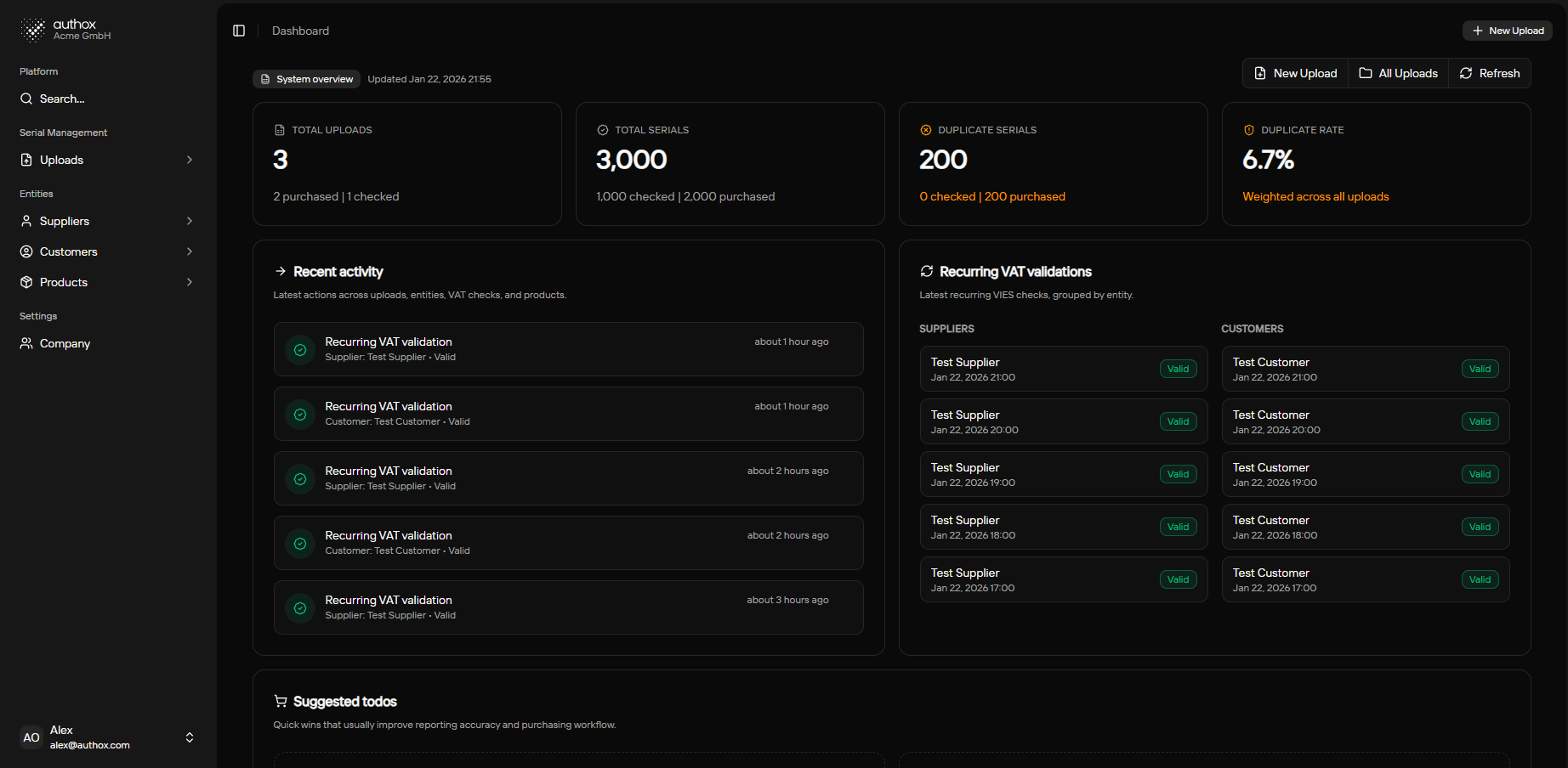 Authox dashboard preview